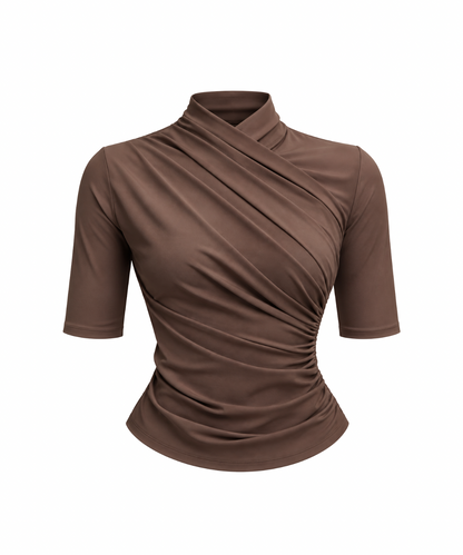 Gia Crossover Top Brown