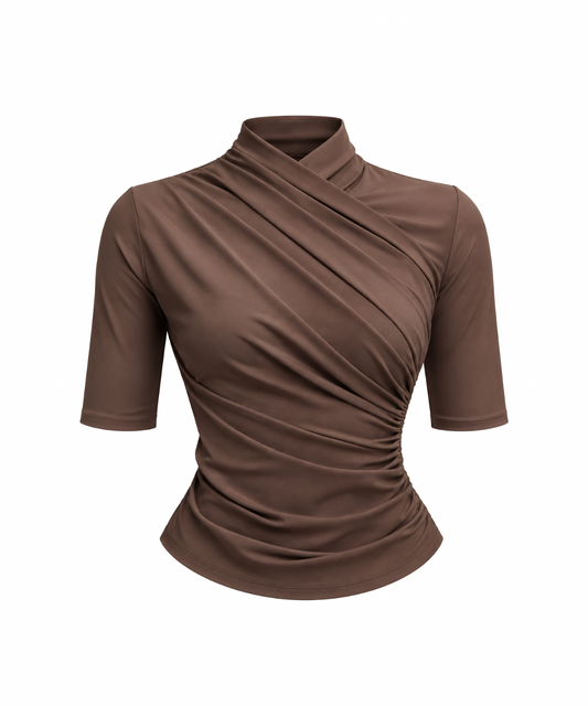 Gia Crossover Top Brown