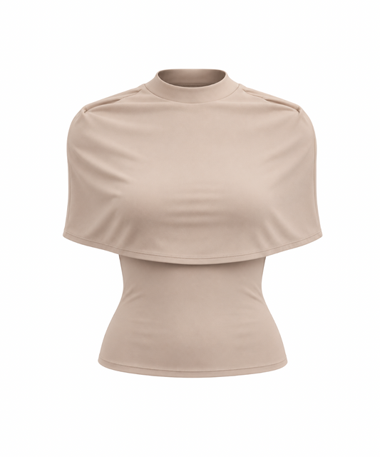 Angeline Cape Top in Beige