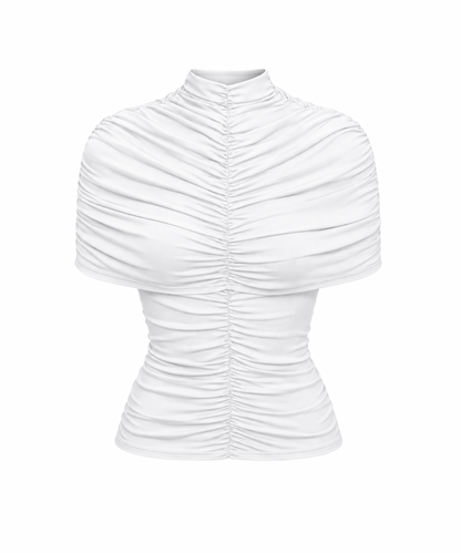 Carolina Ruched Top in White