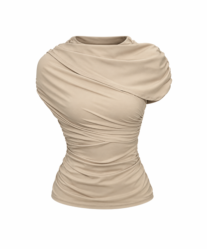 Rosie Asymmetric Top in Beige