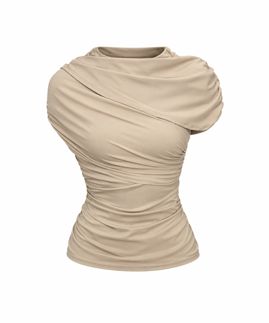 Rosie Asymmetric Top in Beige