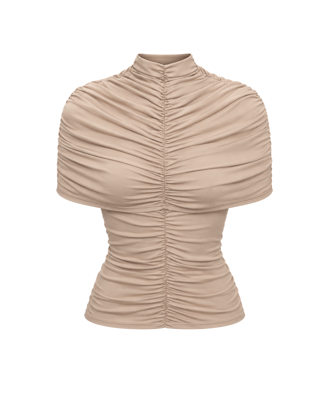 Carolina Ruched Top in Beige