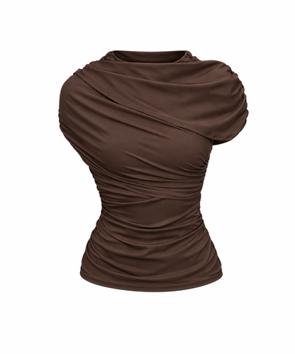 Rosie Asymmetric Top in Brown