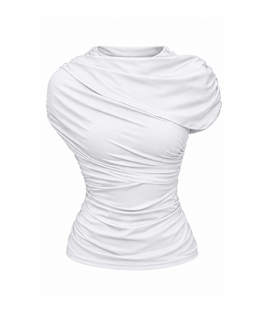 Rosie Asymmetric Top in White