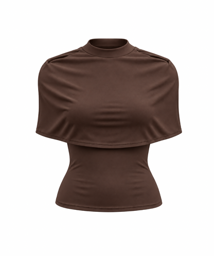 Angeline Cape Top in Brown