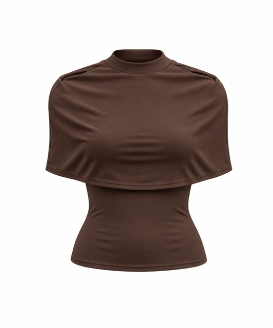 Angeline Cape Top in Brown