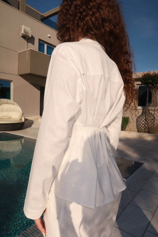 Positano Linen Set in White
