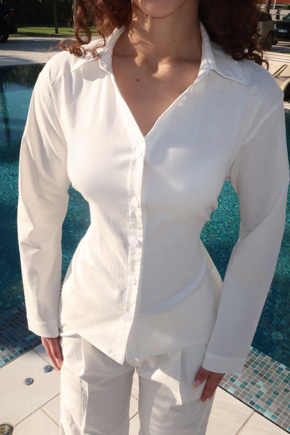 Positano Linen Set in White