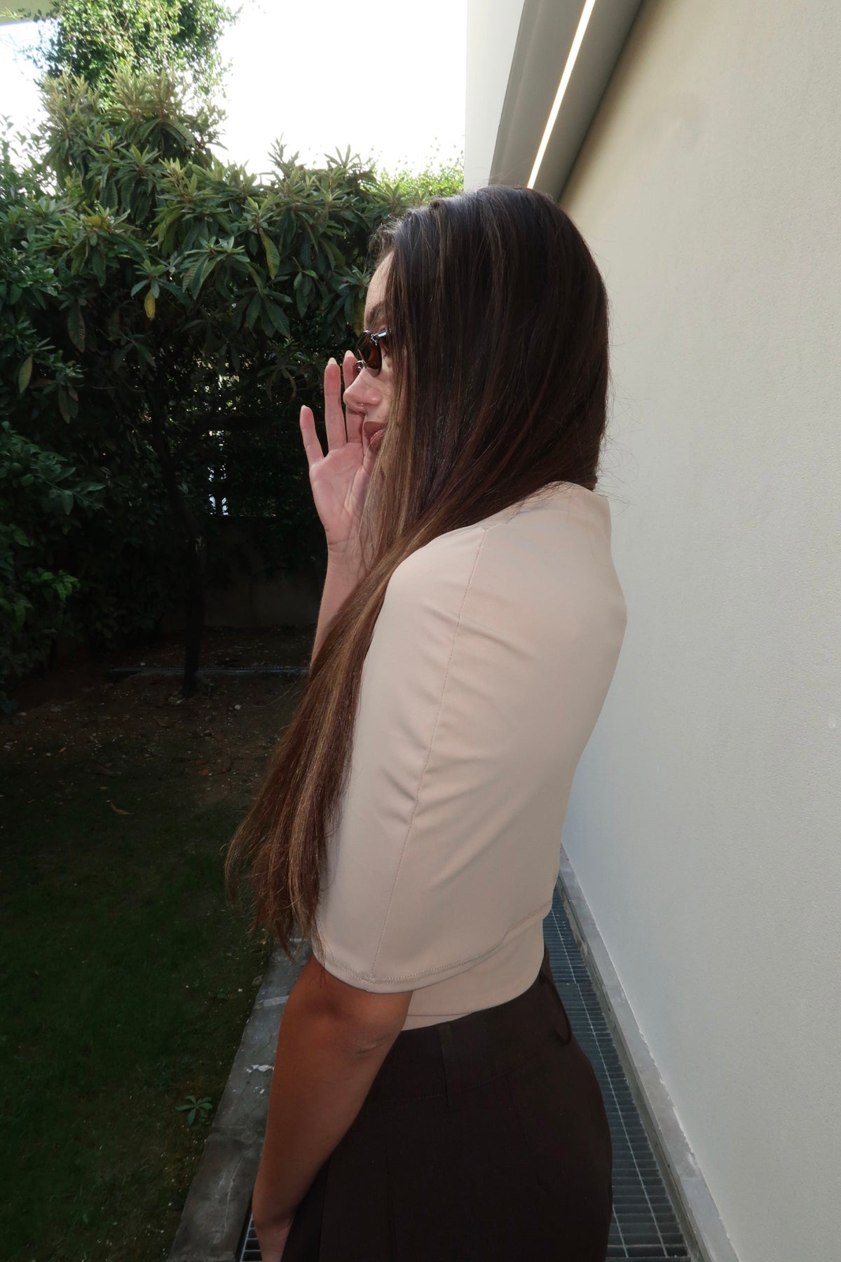 Angeline Cape Top in Beige