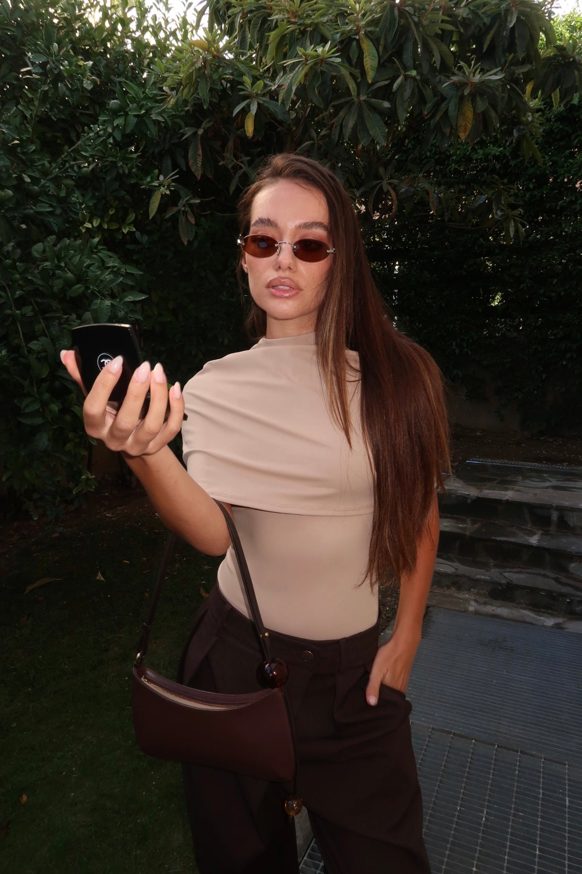 Angeline Cape Top in Beige