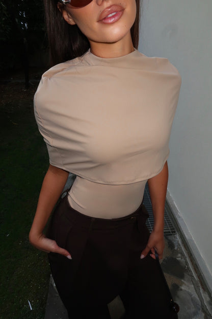 Angeline Cape Top in Beige