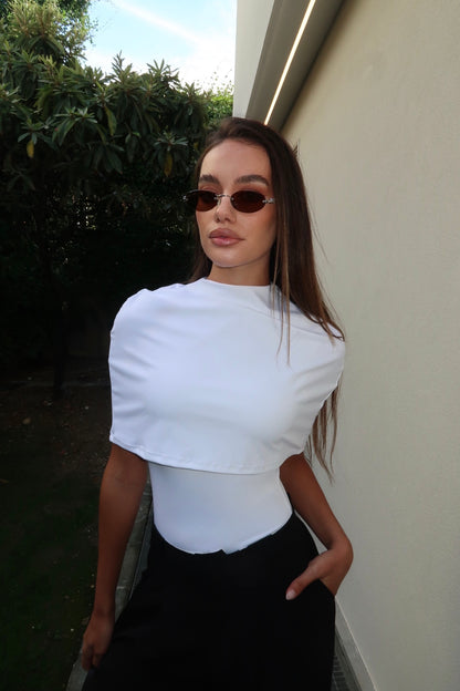 Angeline Cape Top in White