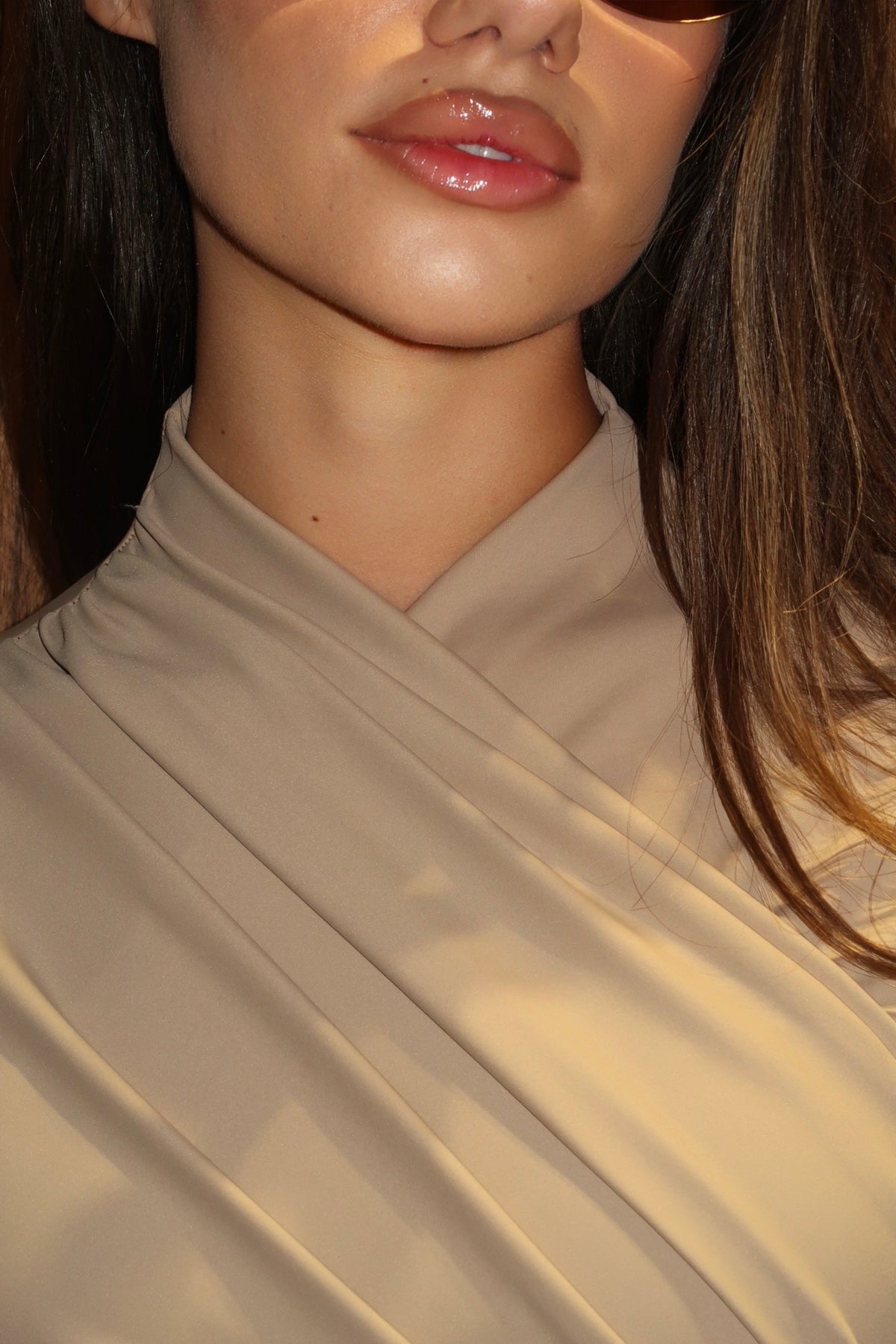 Gia Crossover Top Beige