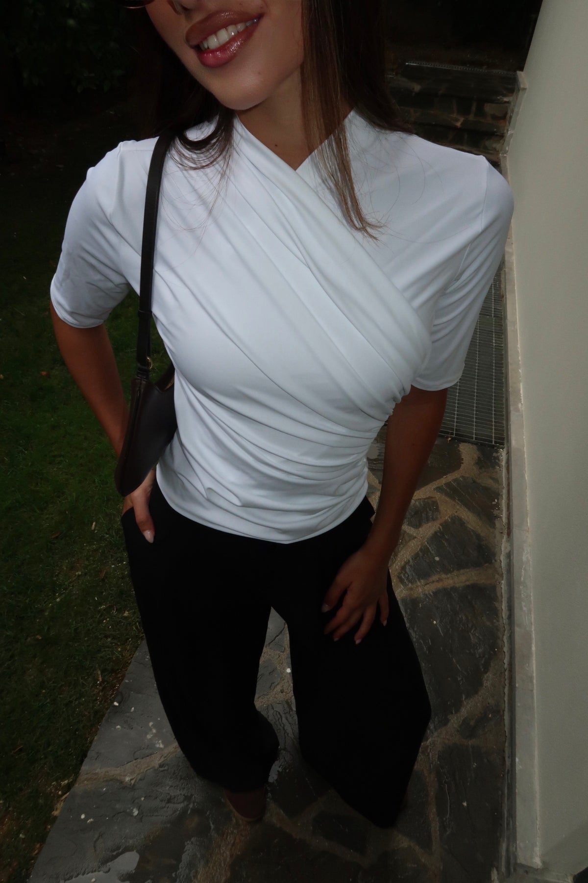 Gia Crossover Top White