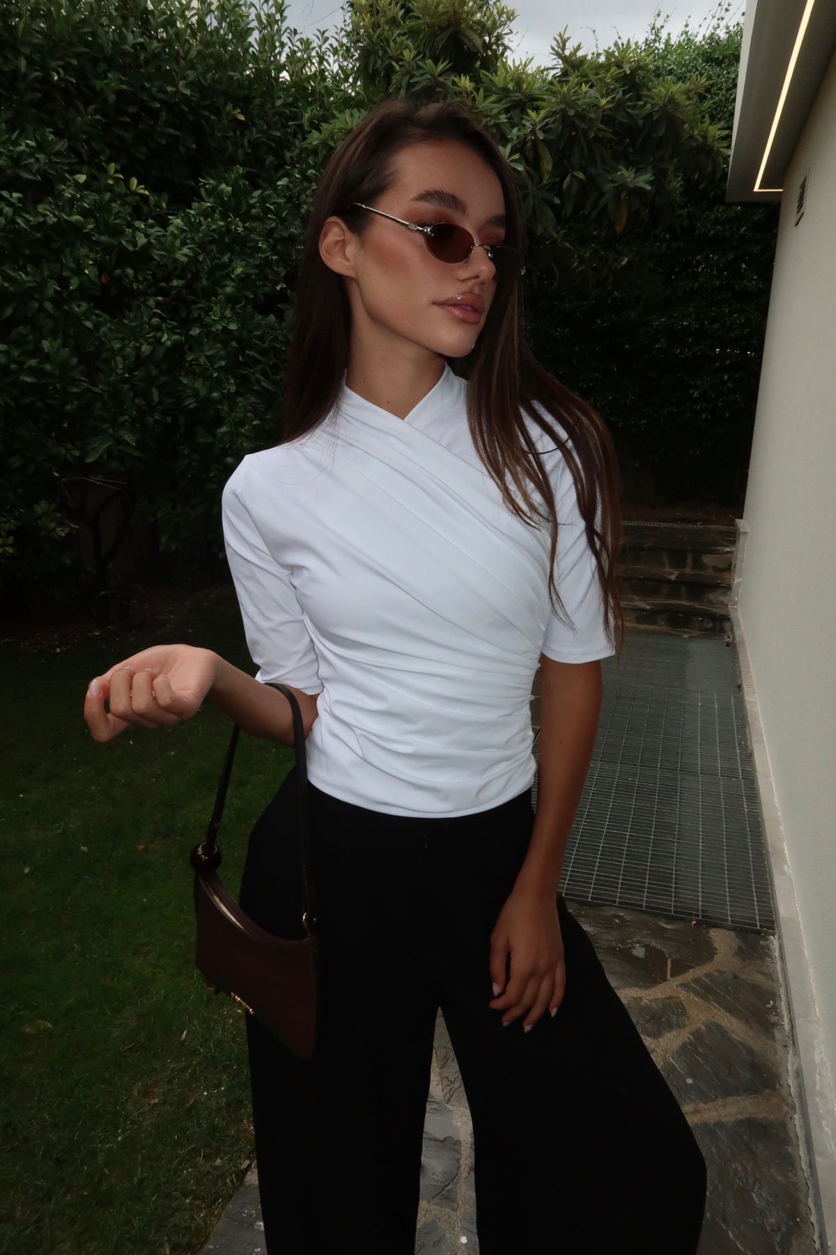 Gia Crossover Top White