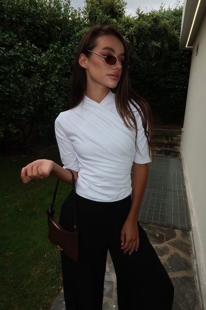 Gia Crossover Top White