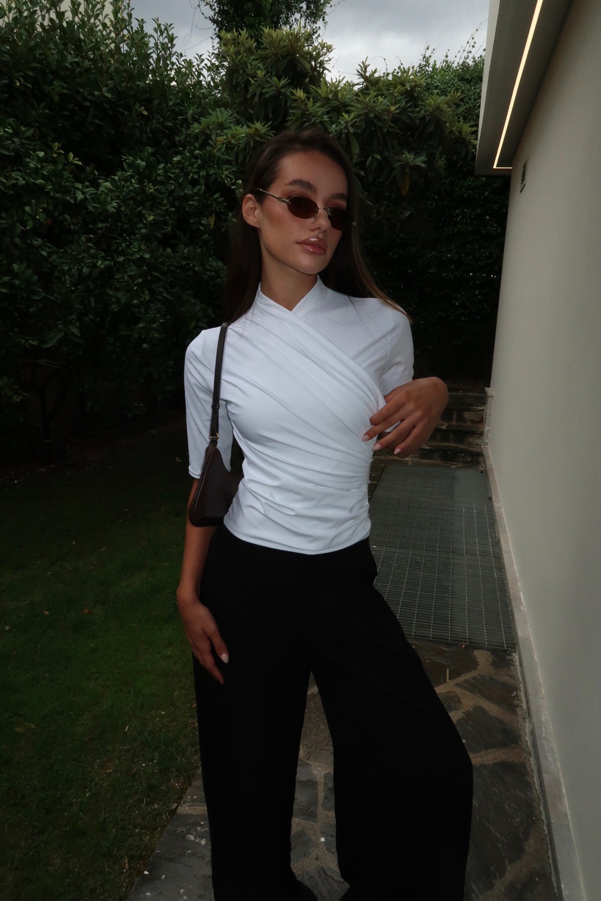 Gia Crossover Top White