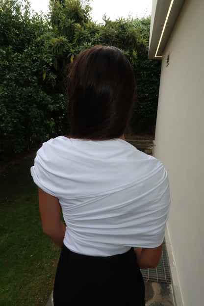 Rosie Asymmetric Top in White