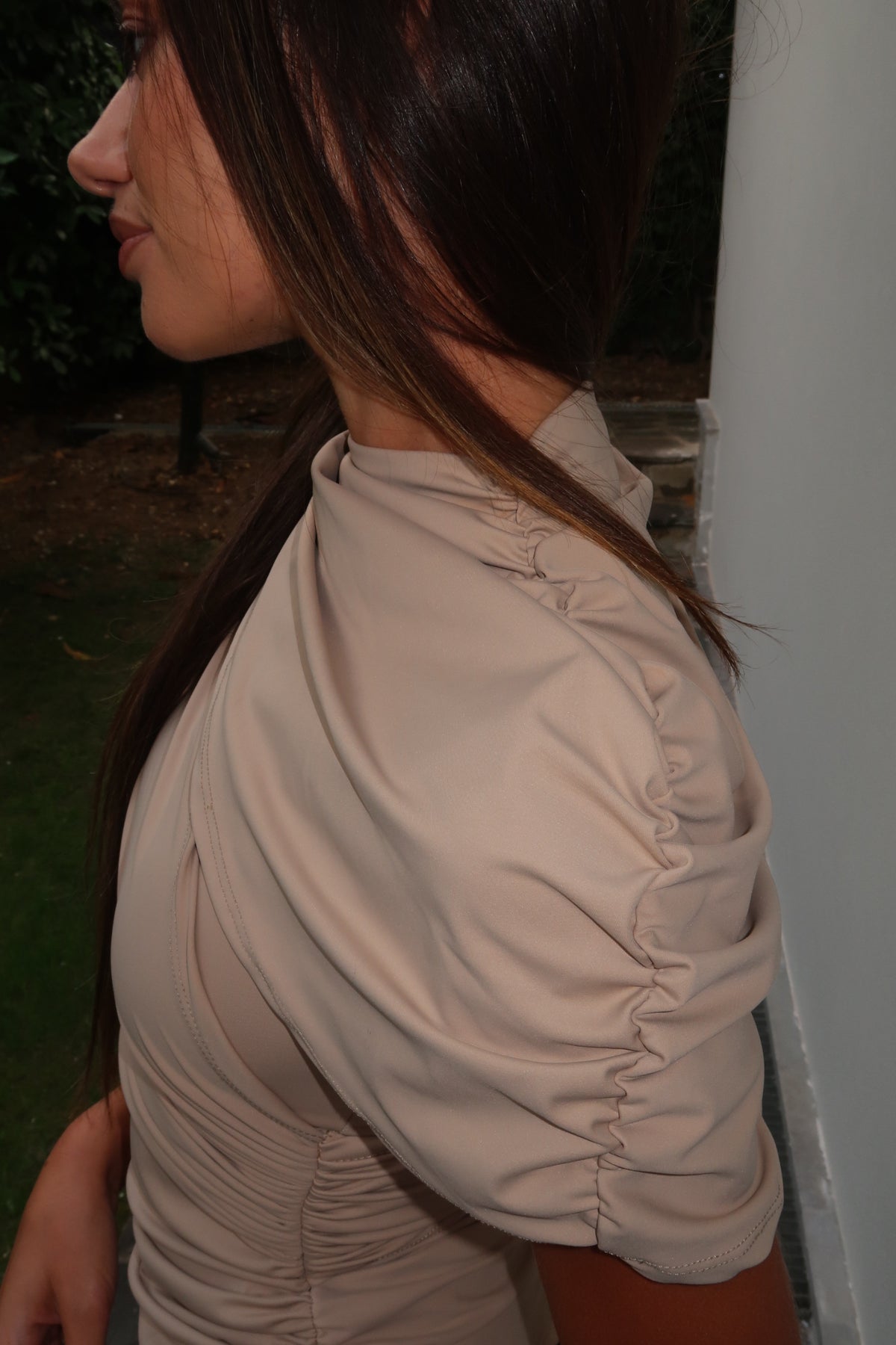 Rosie Asymmetric Top in Beige