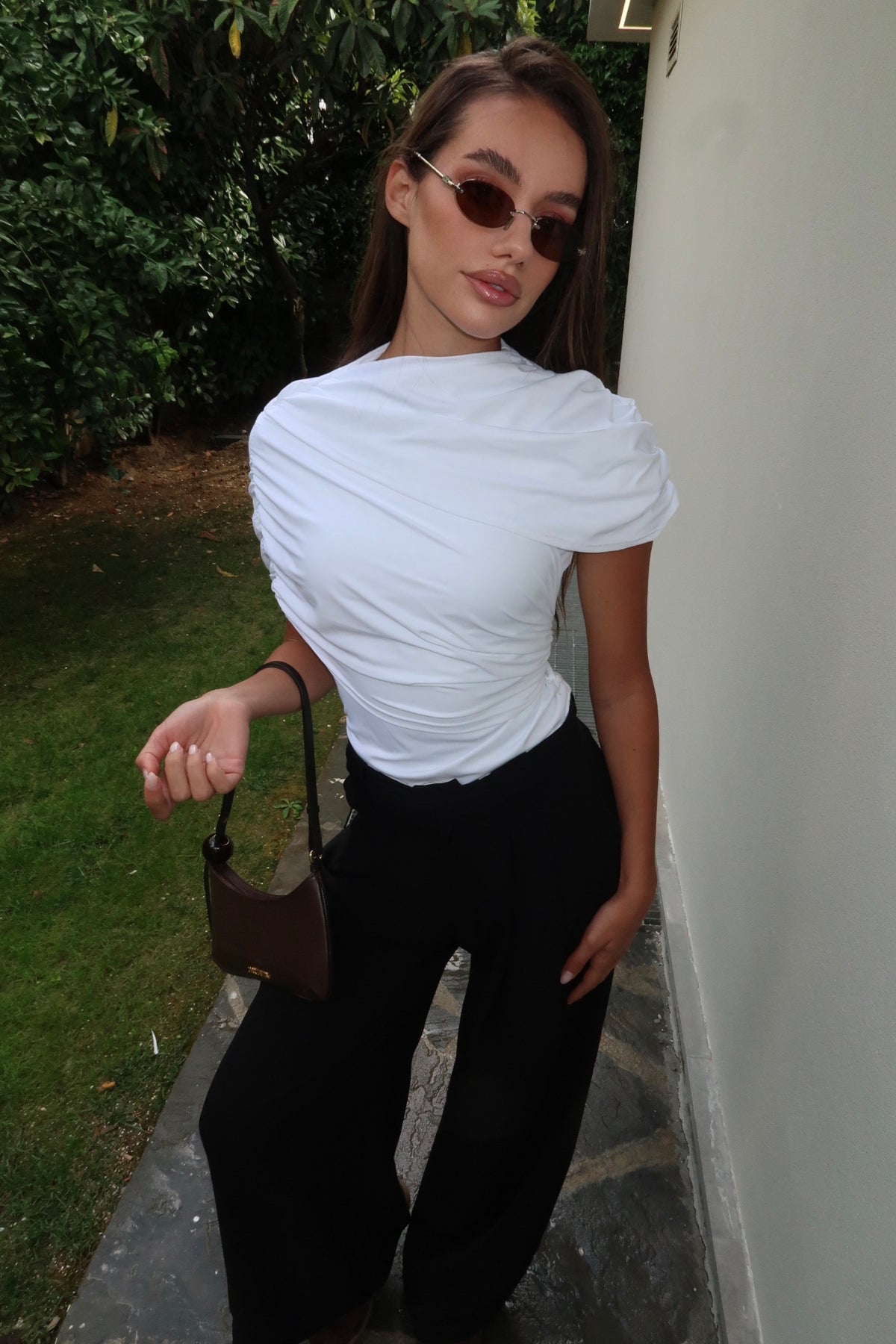 Rosie Asymmetric Top in White