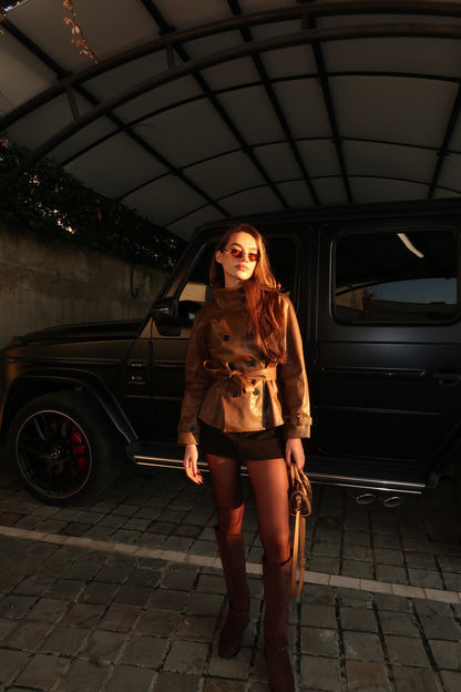 The Stockholm Leather Jacket in Brown